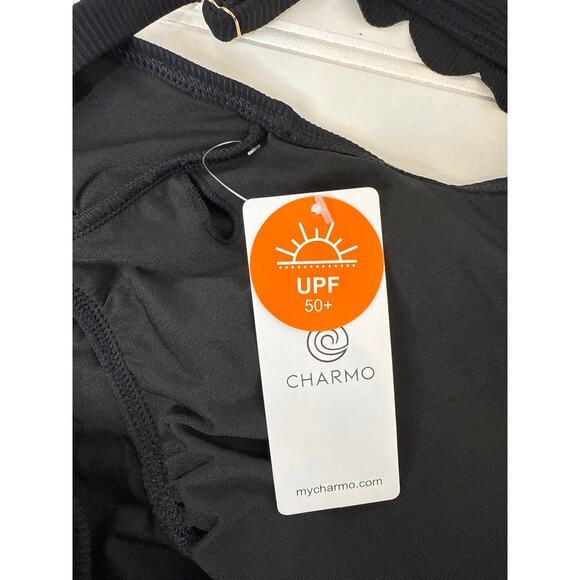 NWT Amazon Swimsuits - Scalloped Ribbed Tie Back 1 PC & Swimdress Bundle Size L - Picture 5 of 7